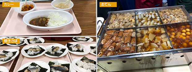 人気のカレー、焼きさば手巻きに加え、新たに関東煮なども用意された